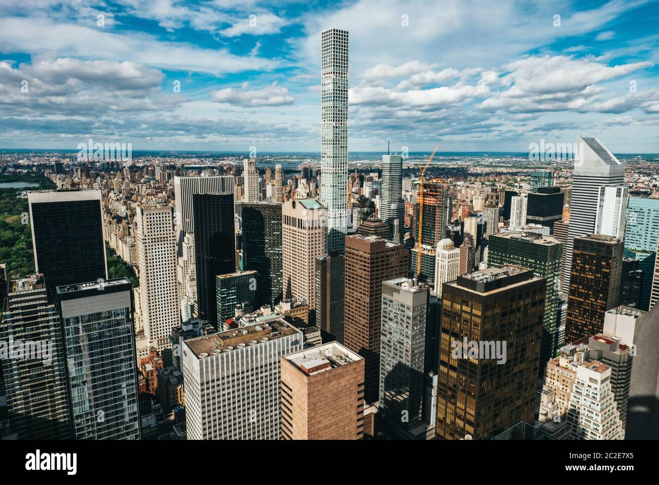 Vue panoramique sur la ville et Central Park of New York depuis le Rockefeller Center situé sur le toit Banque D'Images Vue panoramique sur la ville et Central Park of New York depuis le Rockefeller Center situé sur le toit Banque D'Images