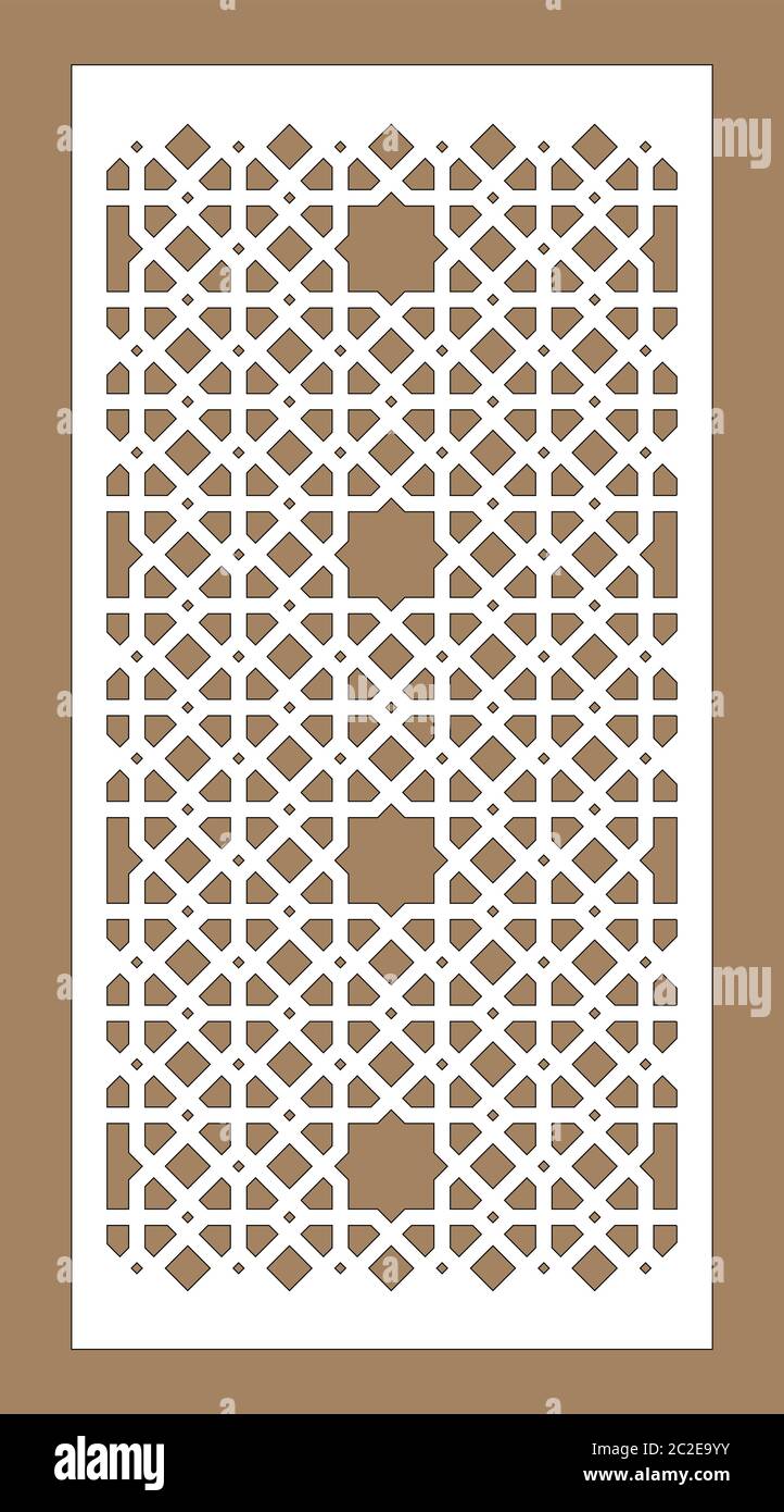Panneau vectoriel découpé au laser. Décoration CNC, design jali, cloison intérieure. Islamique, découpage au laser arabe Illustration de Vecteur Panneau vectoriel découpé au laser. Décoration CNC, design jali, cloison intérieure. Islamique, découpage au laser arabe Illustration de Vecteur