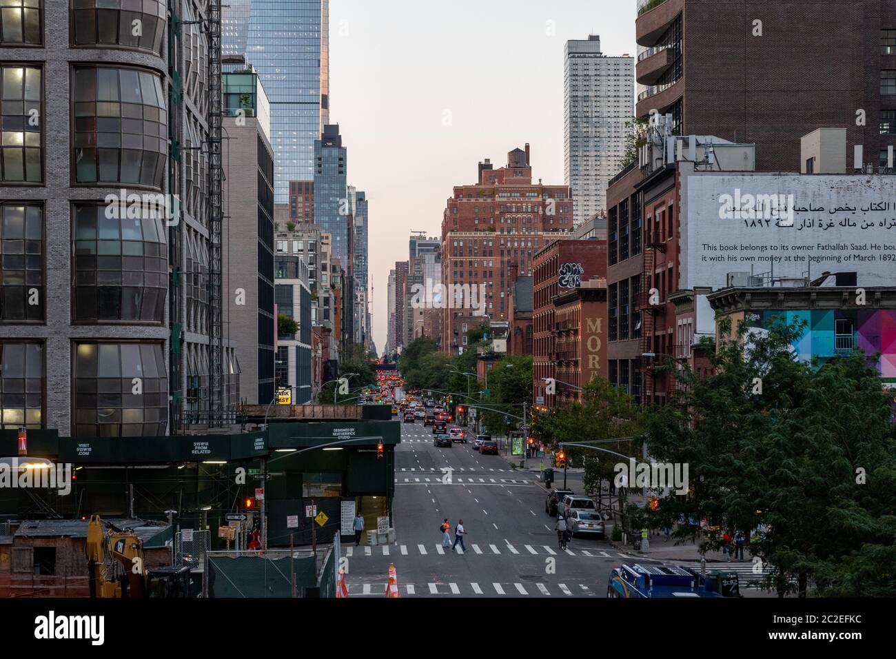 Vue sur la High Line à Manhattan en été Banque D'Images