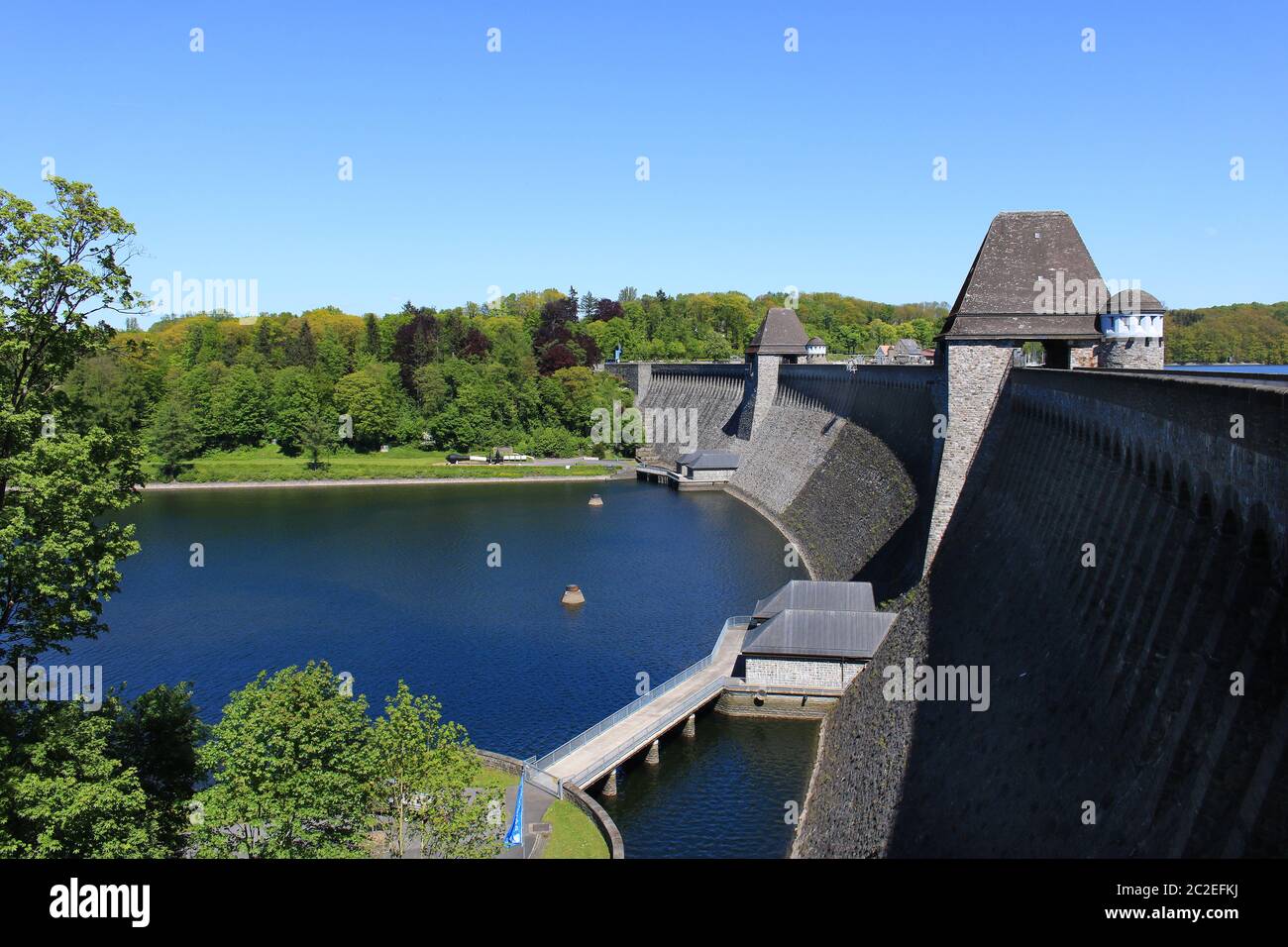 Réservoir de Moehne, barrage, face côté air Banque D'Images