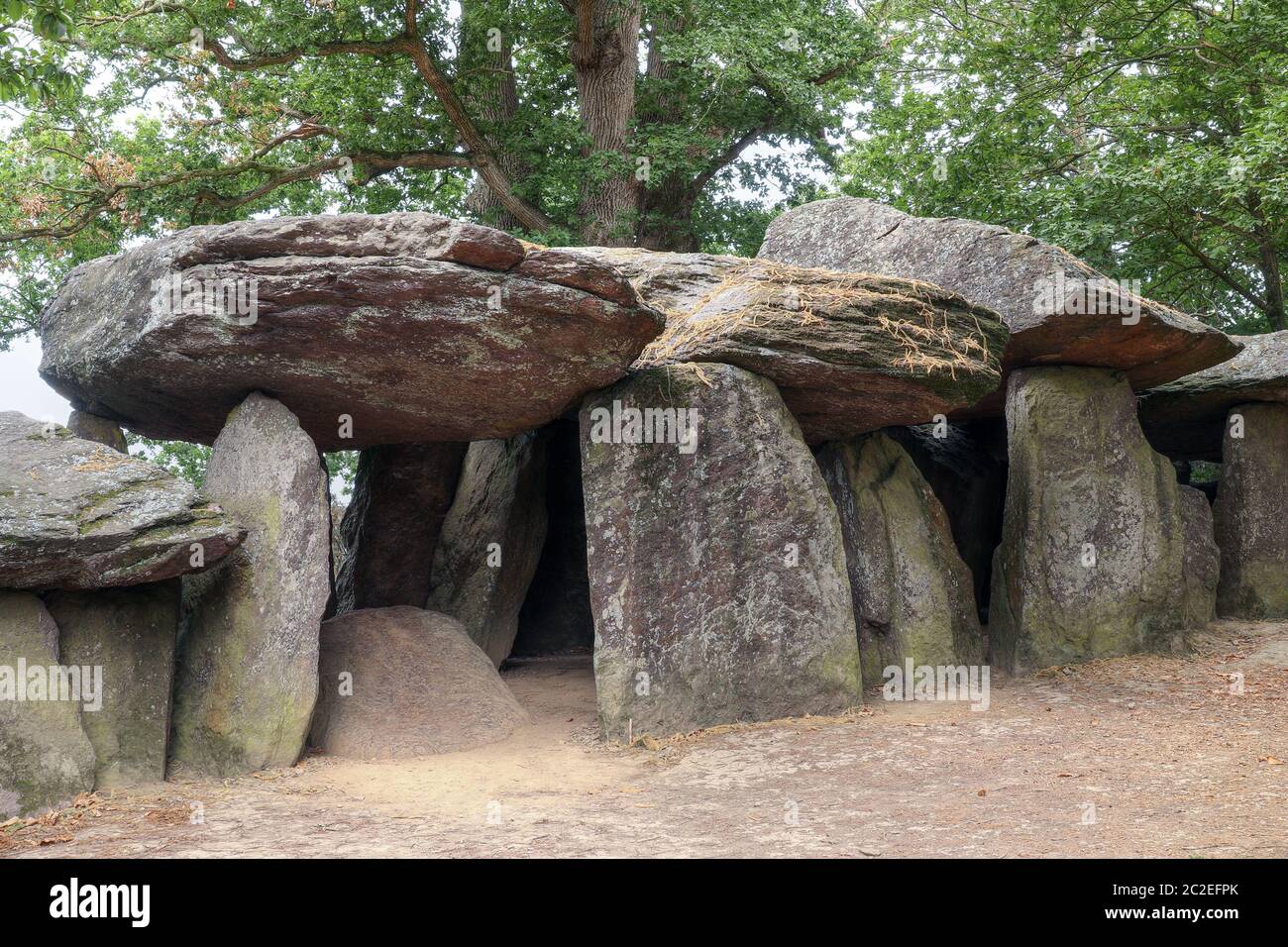 Dolmen de La Roche-aux-Fées ou les fées' Rock est un passage néolithique grave - dolmen - situé sur la commune de Esse, dans le département de l'Ille Banque D'Images