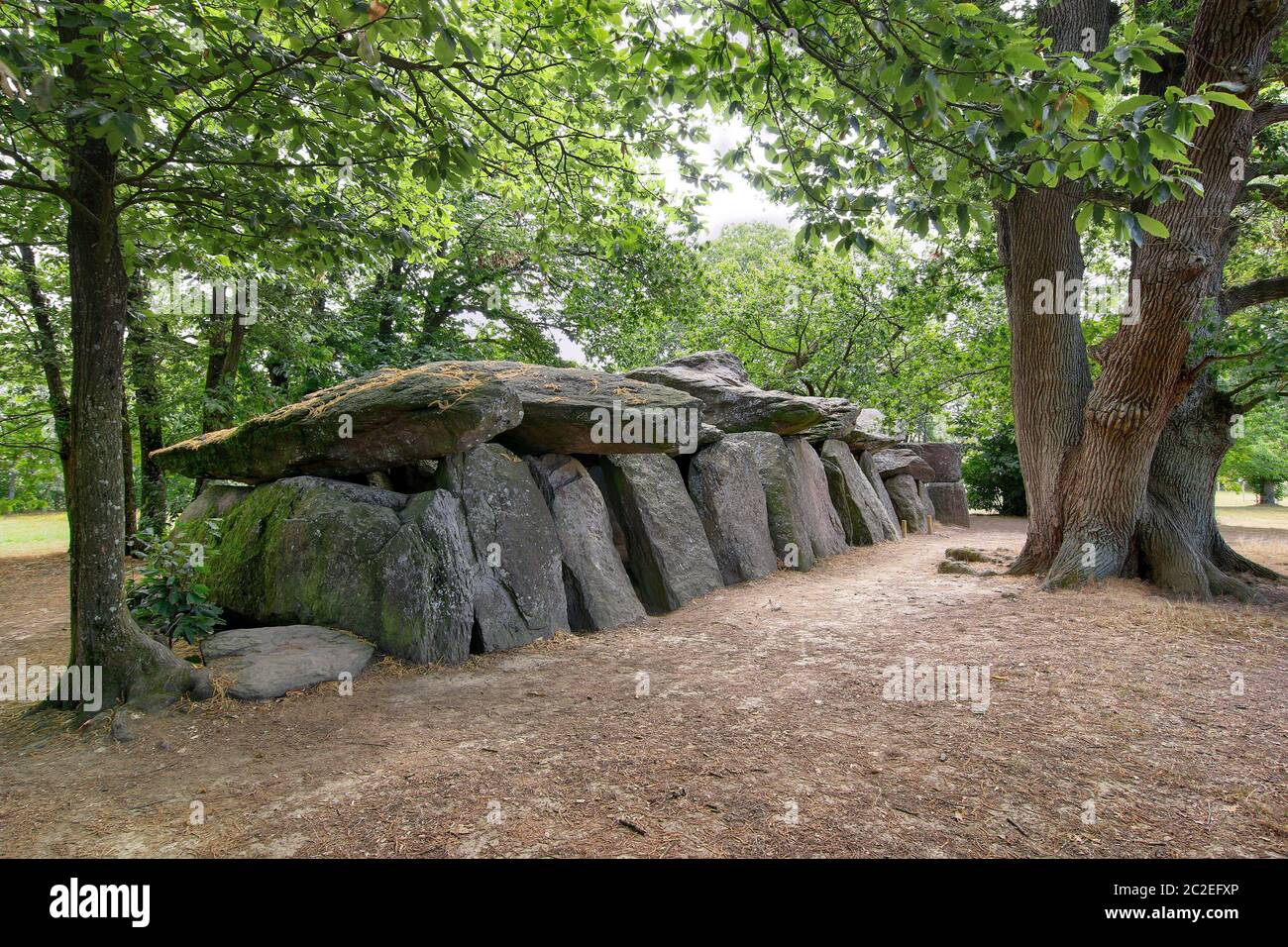 Dolmen de La Roche-aux-Fées ou les fées' Rock est un passage néolithique grave - dolmen - situé sur la commune de Esse, dans le département de l'Ille Banque D'Images