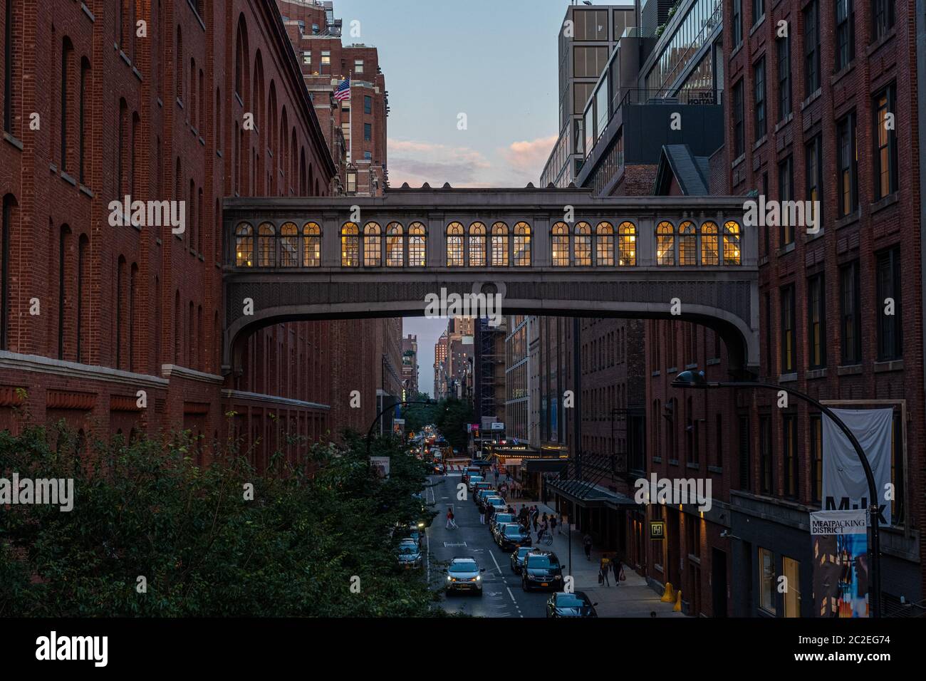 Vue sur la High Line à Manhattan en été Banque D'Images