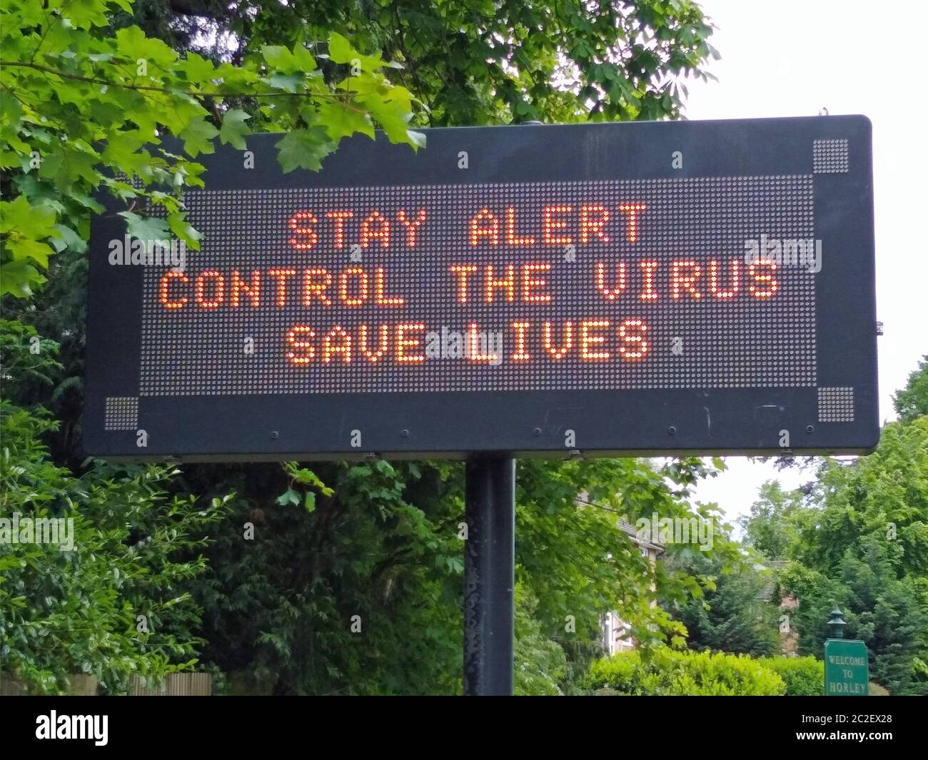 Panneau d'alerte Horley Surrey Banque D'Images