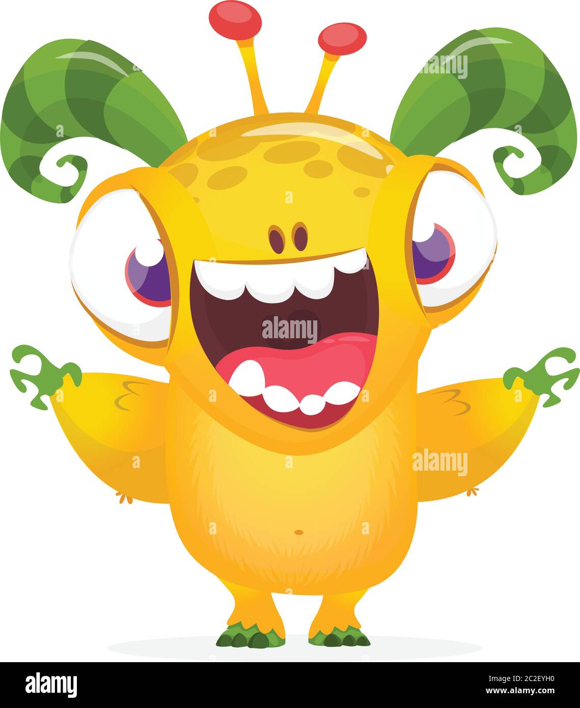 Petit monstre mignon de dessin animé. Caractère extraterrestre vectoriel. Isolé Illustration de Vecteur