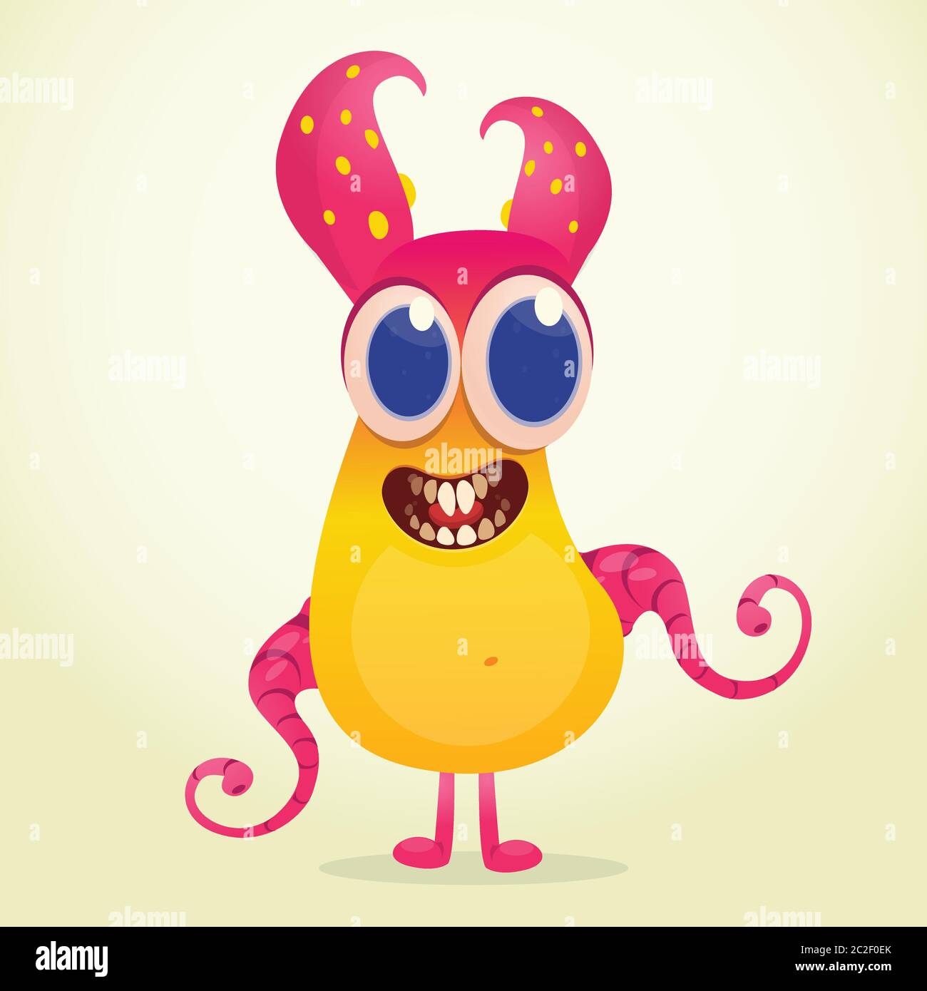 Personnage de monstre de dessin animé amusant. Caractère extraterrestre vectoriel illustré Illustration de Vecteur