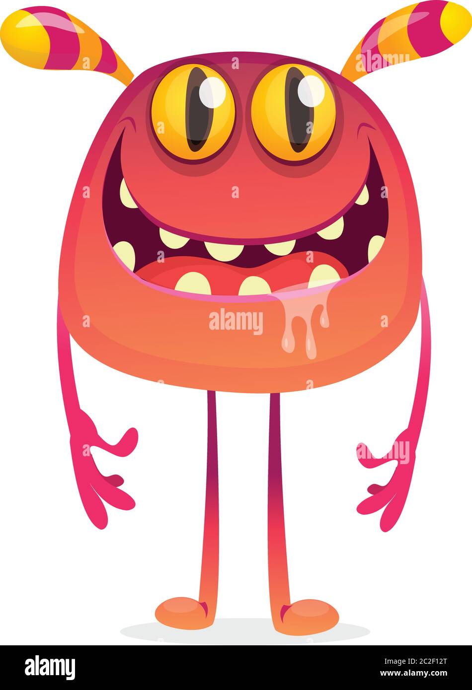 Personnage de monstre de dessin animé amusant. Caractère extraterrestre vectoriel illustré Illustration de Vecteur