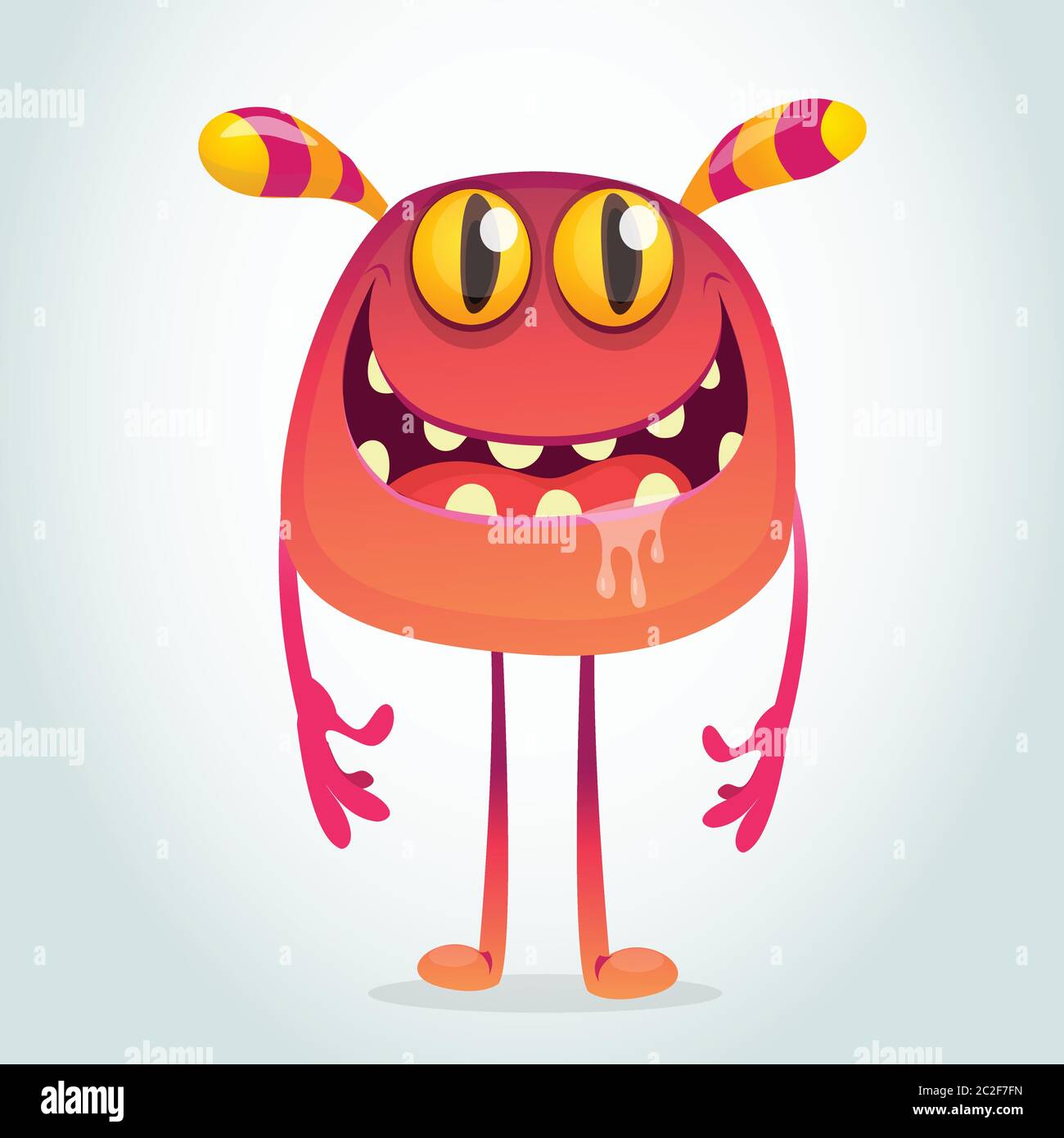 Personnage de monstre de dessin animé amusant. Caractère extraterrestre vectoriel illustré Illustration de Vecteur