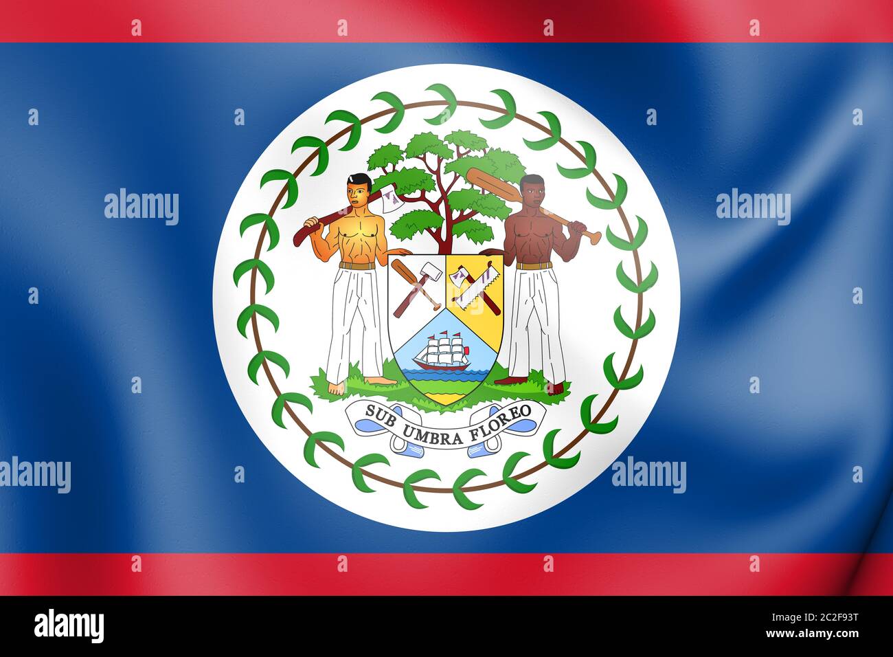 Pavillon du Belize 3D. 3D Illustration. Banque D'Images