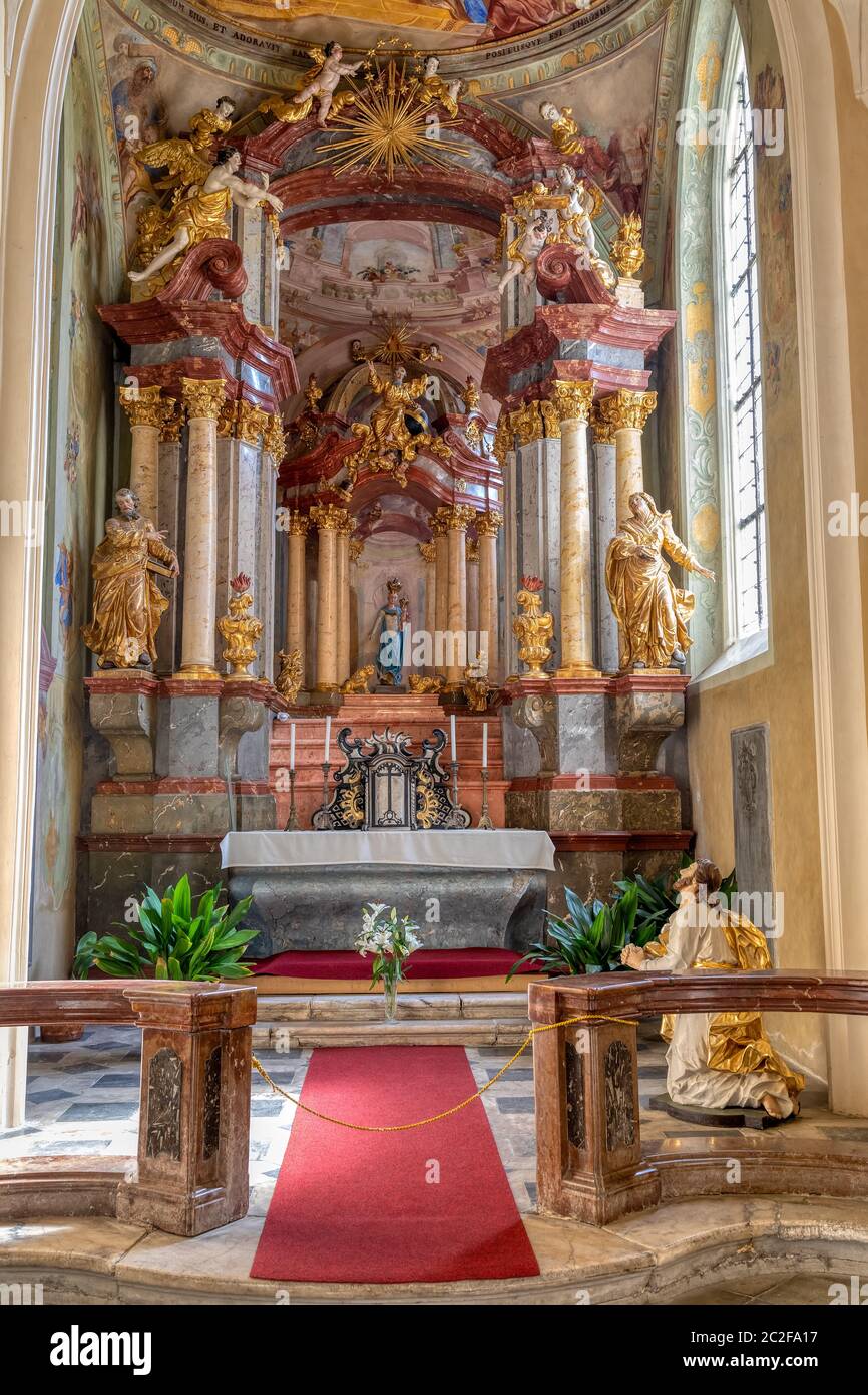 Dans l'intérieur de la cathédrale Assomption de Notre-Dame et de Saint Jean le Baptiste et l'ancien monastère de Kutna Hora. République tchèque, de l'Europe Banque D'Images