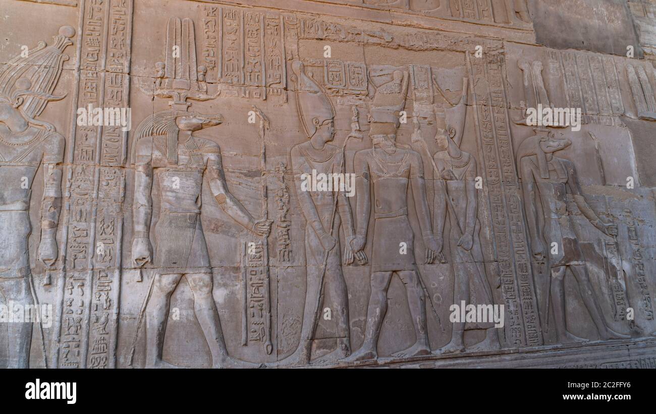 Temple de Kom Ombo. KOM Ombo est une ville agricole en Egypte célèbre pour le Temple de Kom Ombo. C'était à l'origine une ville égyptienne appelée Nubt, meyi Banque D'Images