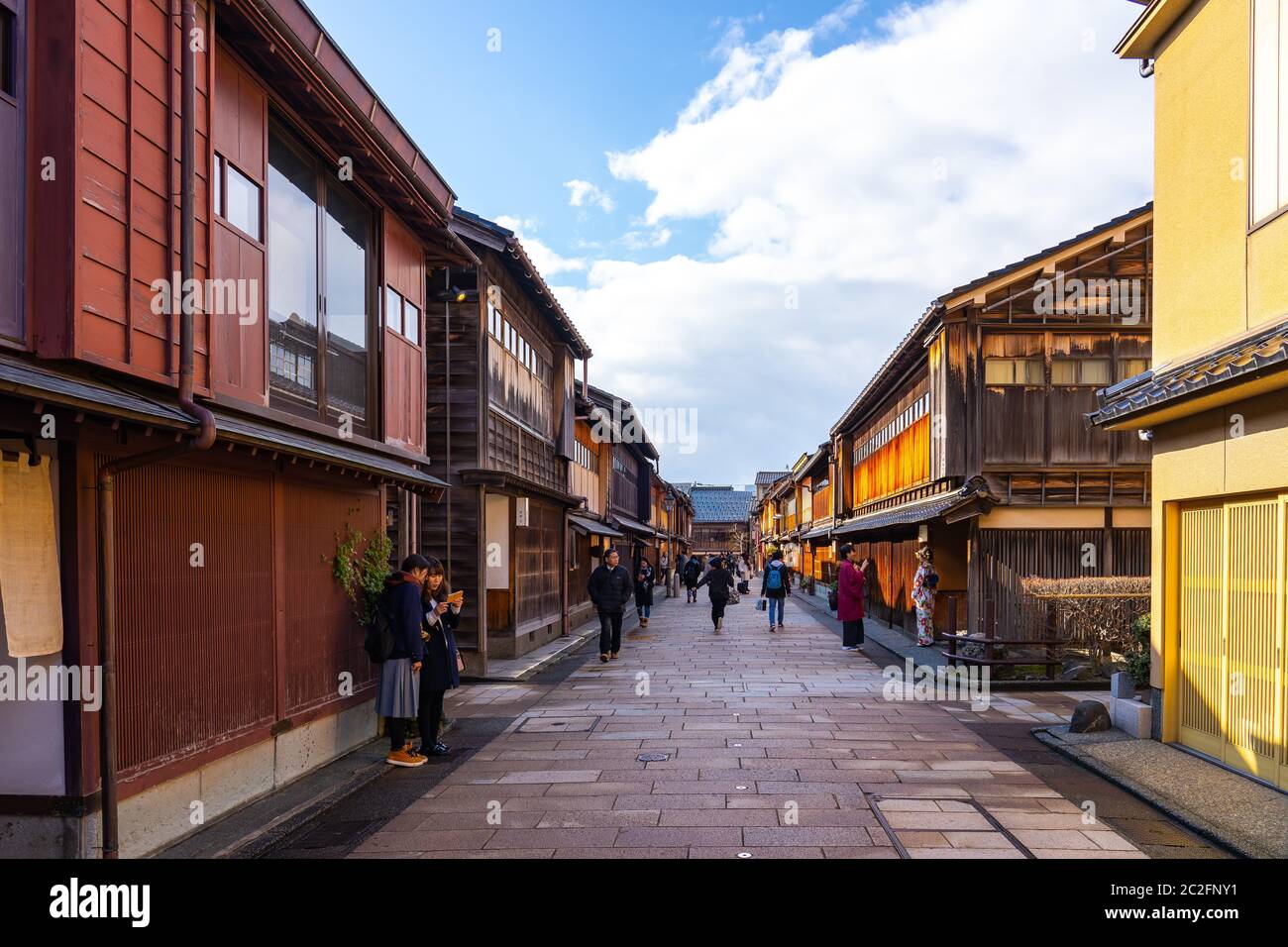 Vieille ville de Higashichaya à Kanazawa, Japon Banque D'Images