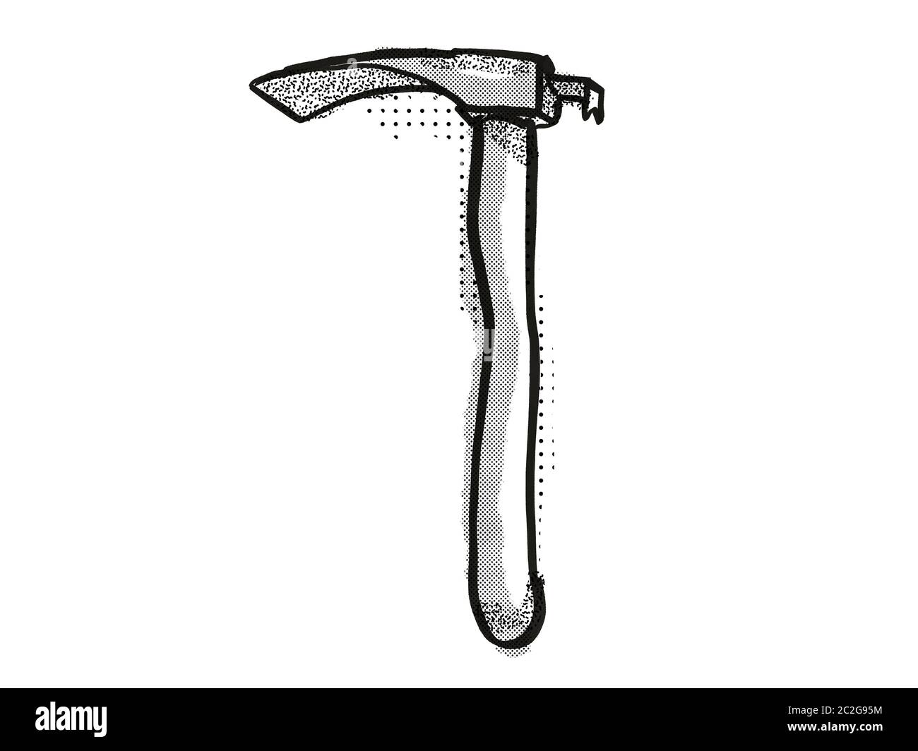 Retro cartoon style dessin d'une herminette , un outil à main bois isolé  sur fond blanc en noir et blanc Photo Stock - Alamy
