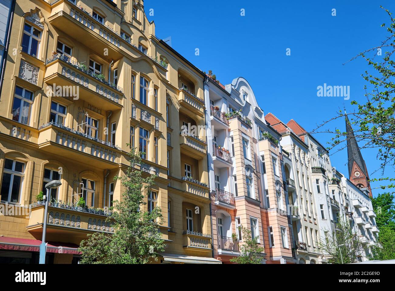 Appartement ancien rénové maisons au quartier de Prenzlauer Berg à Berlin Banque D'Images