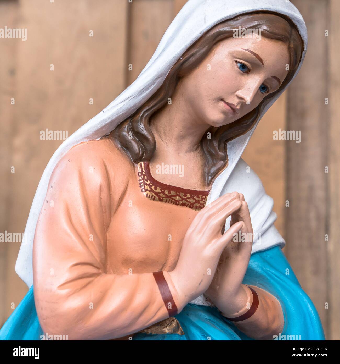 La Bienheureuse Vierge Marie dans Christmas Nativity scene Banque D'Images