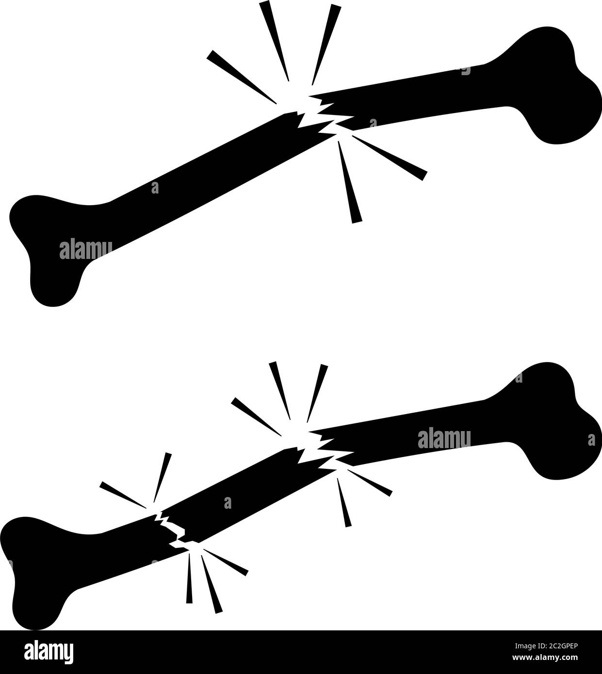 Illustration de l'illustration de l'illustration vectorielle de l'icône d'os brisé humain Illustration de Vecteur