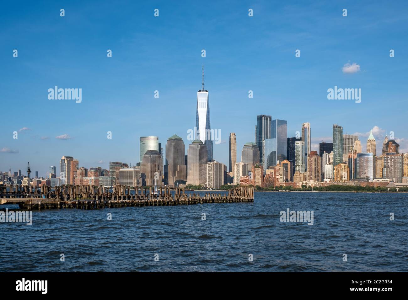 Liberty State Park est un parc situé dans l'État américain du New Jersey, en face de Liberty Island et d'Ellis Island Banque D'Images