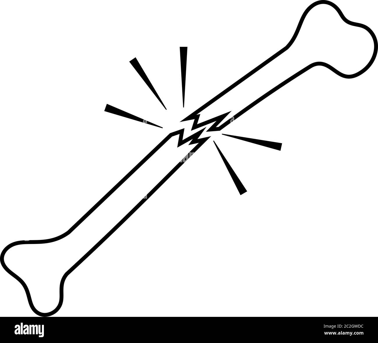 Illustration de l'illustration de l'illustration vectorielle de l'icône d'os brisé humain Illustration de Vecteur