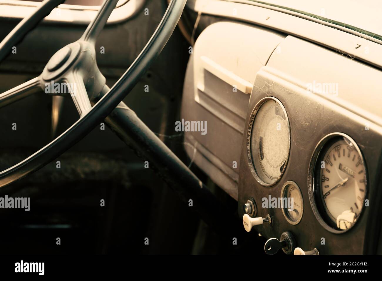 Tableau de bord de voiture classique Banque D'Images