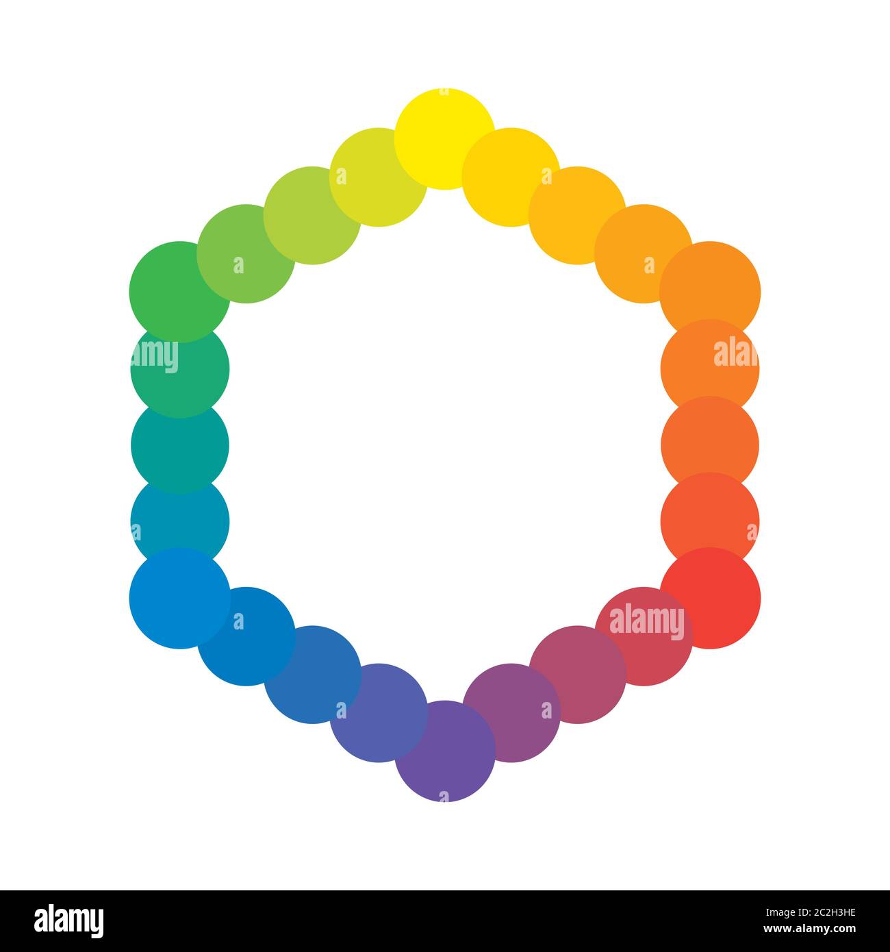 Multicolore de base Polychrome Spectral Versicolor Rainbow Colors de 24 anneaux. La palette harmonique spectrale colorée de la douleur Banque D'Images