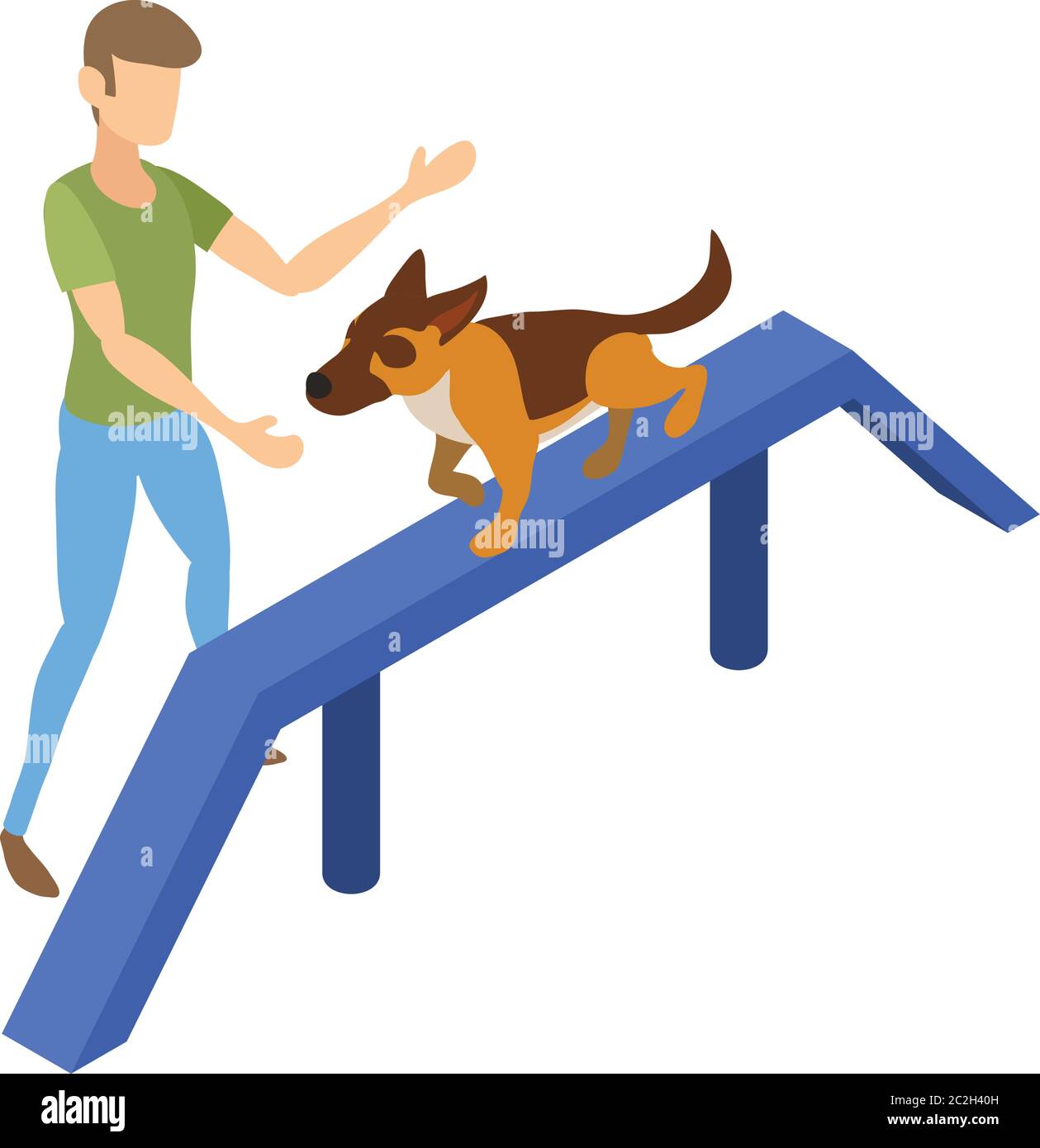 Icône chien en cours d'exécution sur barre. Isométrique de chien courant sur l'icône de vecteur de barre pour la conception de Web isolée sur fond blanc Illustration de Vecteur