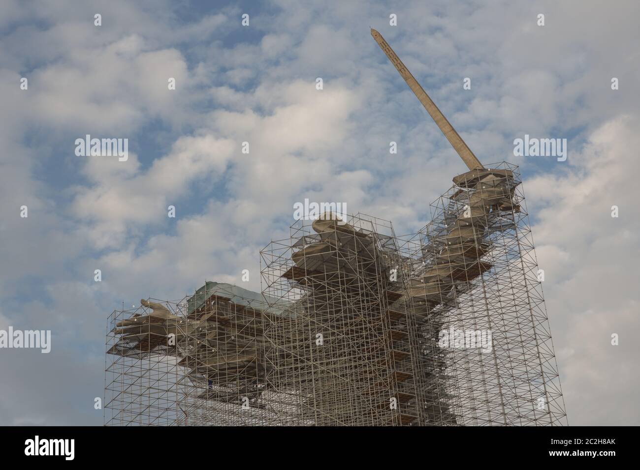 Volgograd, Russie, août 2019 mère patrie monument Volgograd Mamaev Kurgan.Monument under REC Banque D'Images