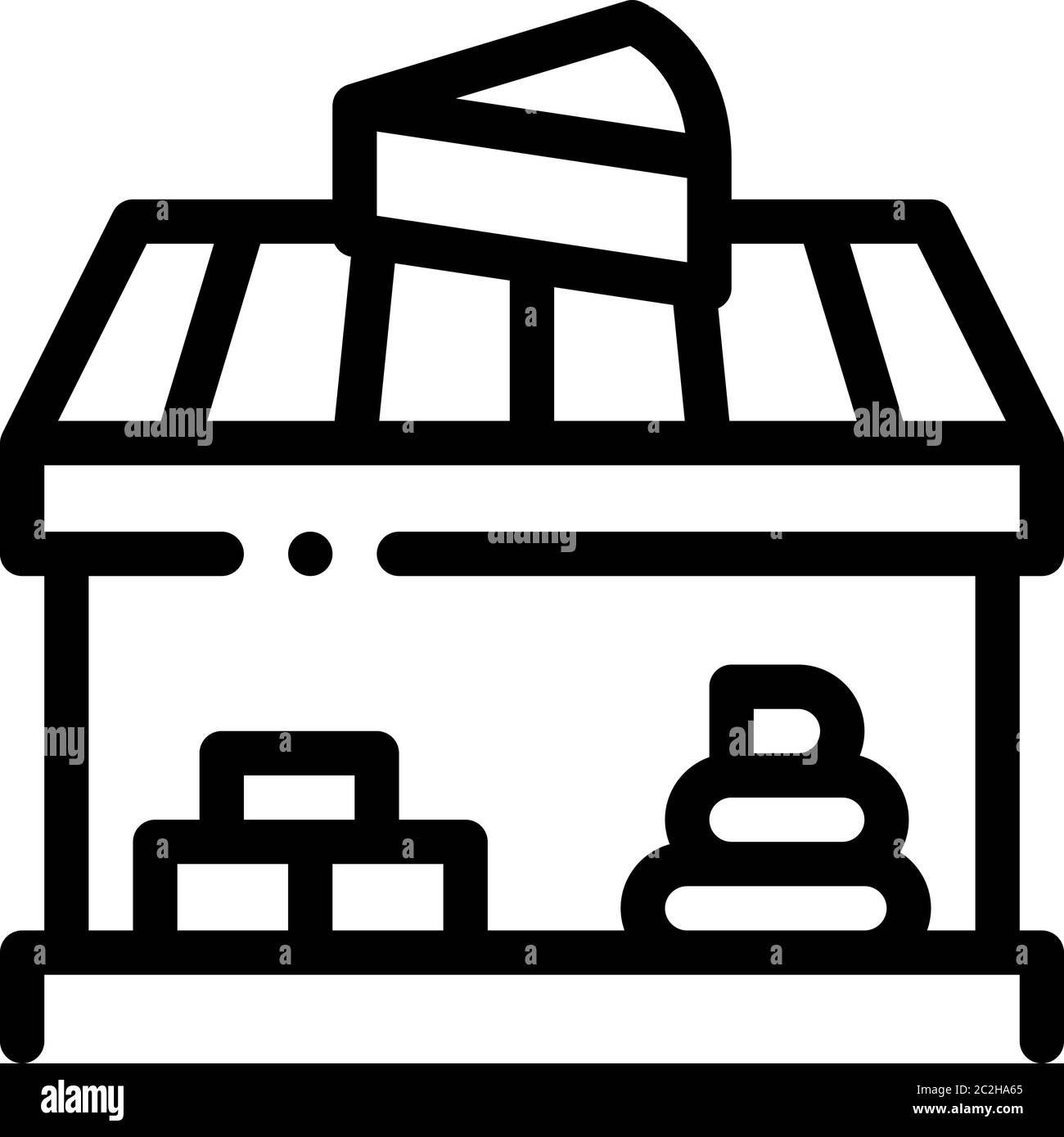 illustration vectorielle de l'icône du magasin de fromage Illustration de Vecteur