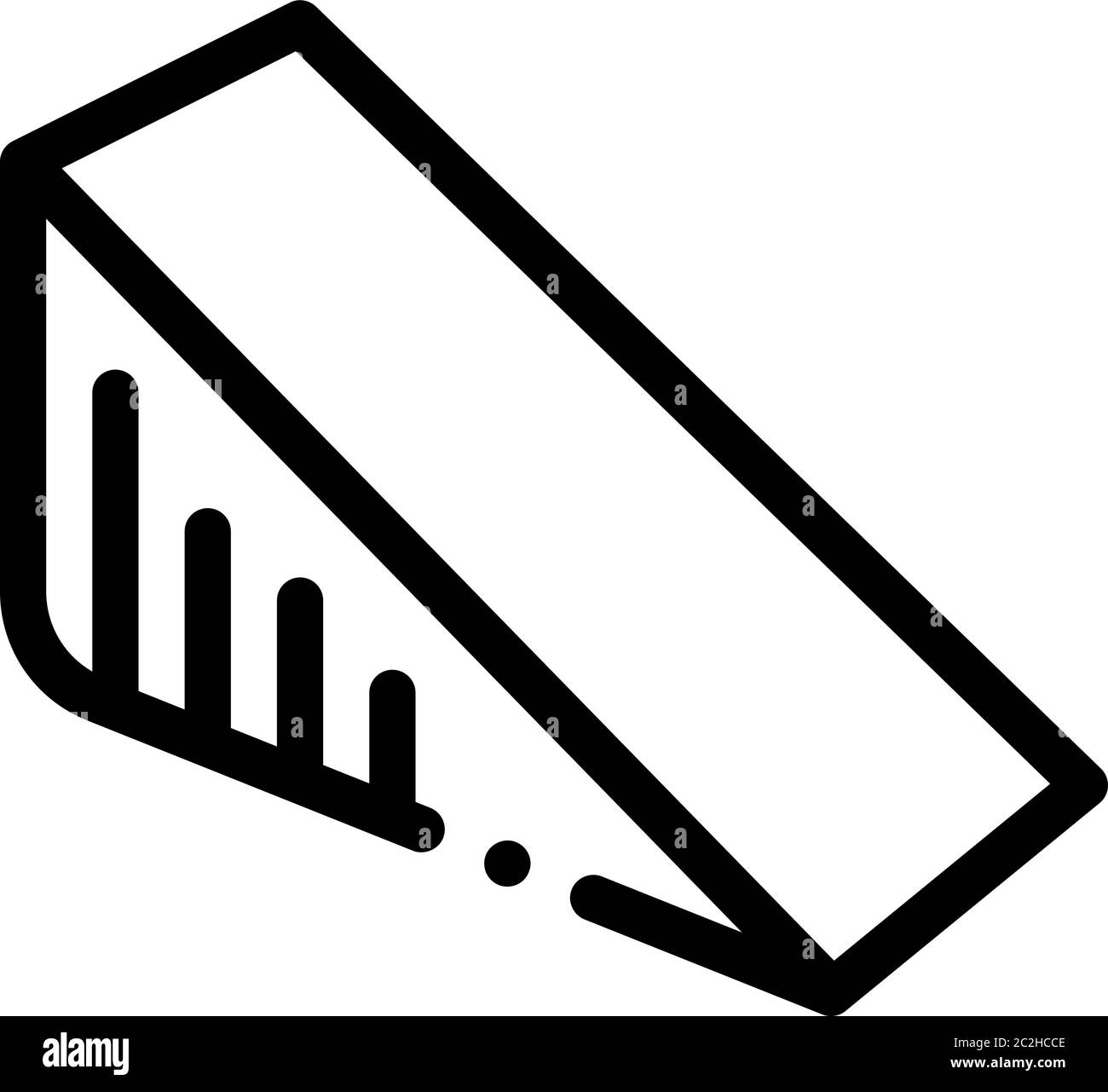 illustration du contour vectoriel d'icône de fromage en forme de morceau triangulaire Illustration de Vecteur