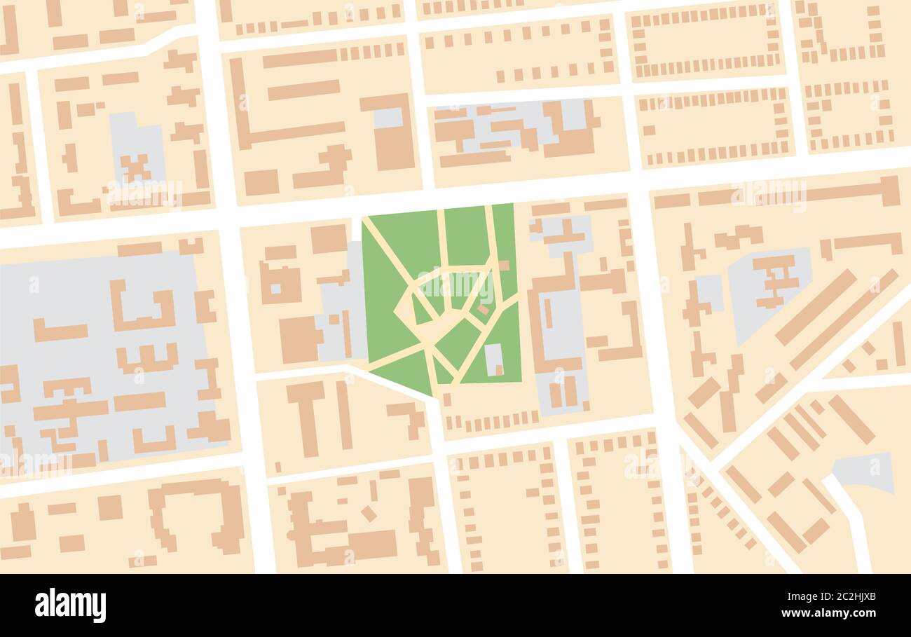 Plan de la ville Central Park. Lieu géographique et touristique de navigation graphique urbain. Banque D'Images