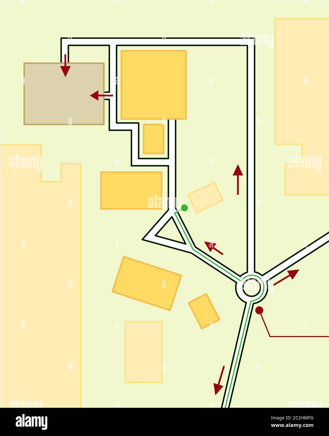 Carte de navigation de l'itinéraire. Lieu géographique, guide touristique, urbain Route graphique. Banque D'Images