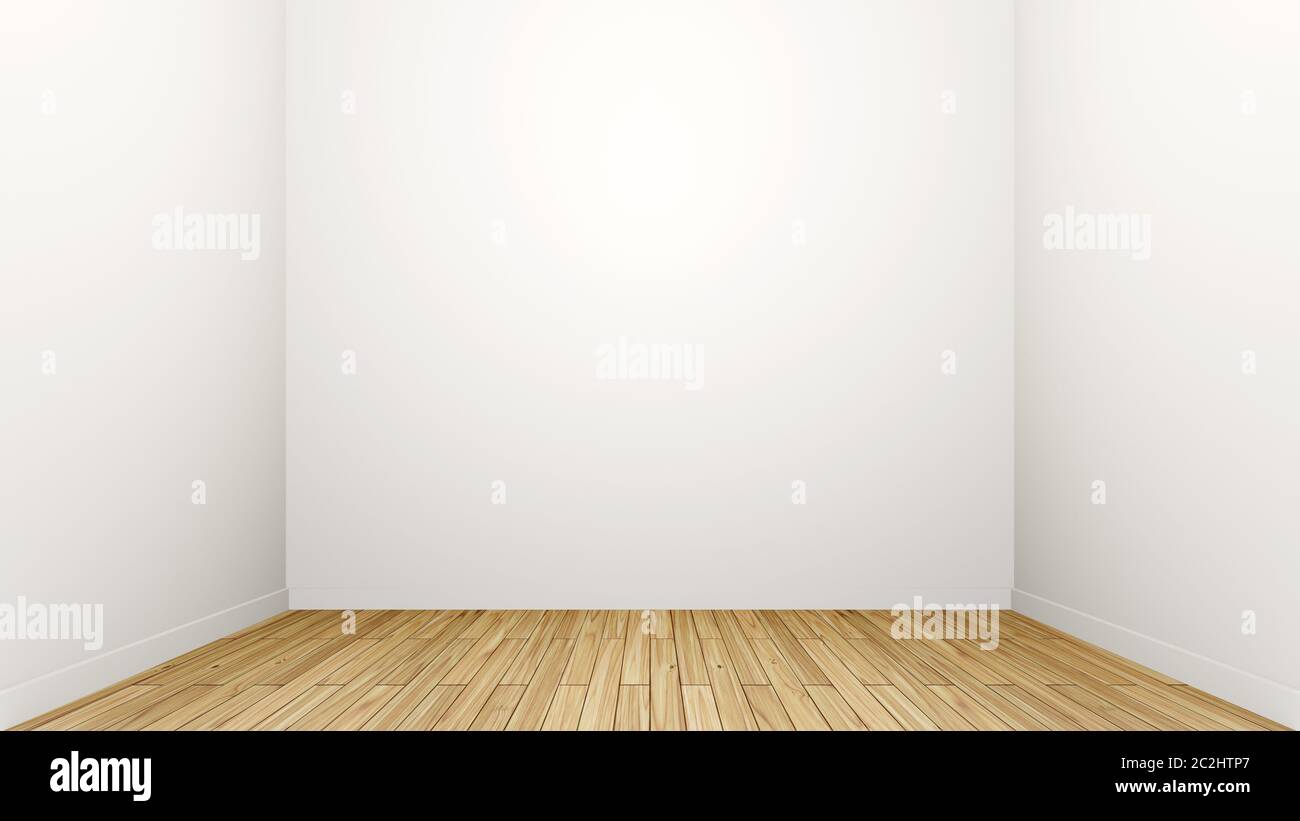 Salle vide avec un plancher en bois Banque D'Images