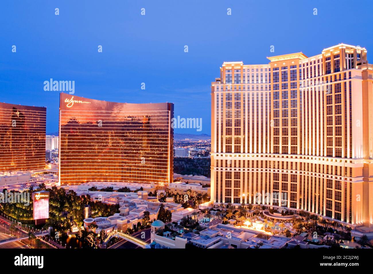 Casinos Palazzo, encore & Wynn, Las Vegas, Nevada, États-Unis Banque D'Images