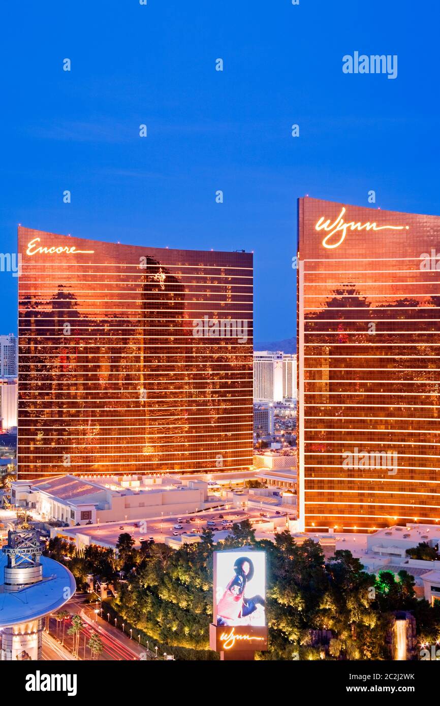 Casinos encore & Wynn, Las Vegas, Nevada, États-Unis Banque D'Images