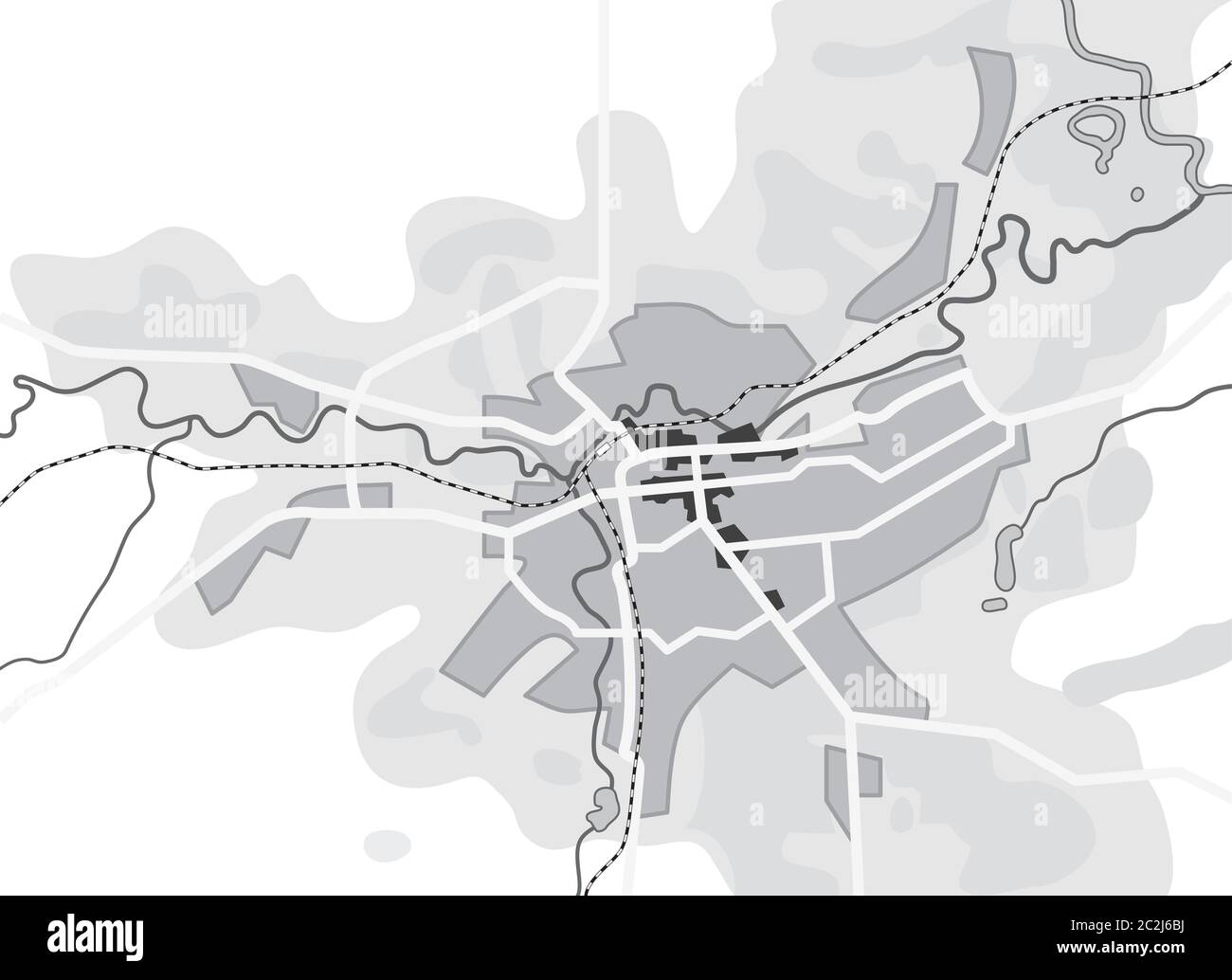 Carte de la ville. Guide touristique de navigation graphique urbain, route, l'emplacement géographique. Banque D'Images