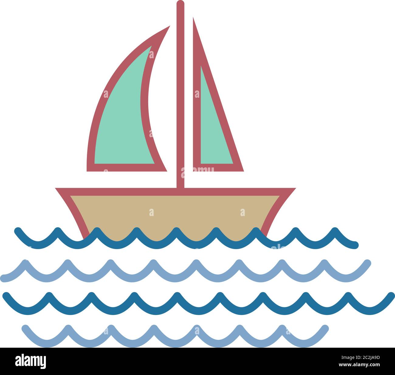 Icône bateau à voile illustration vectorielle Illustration de Vecteur