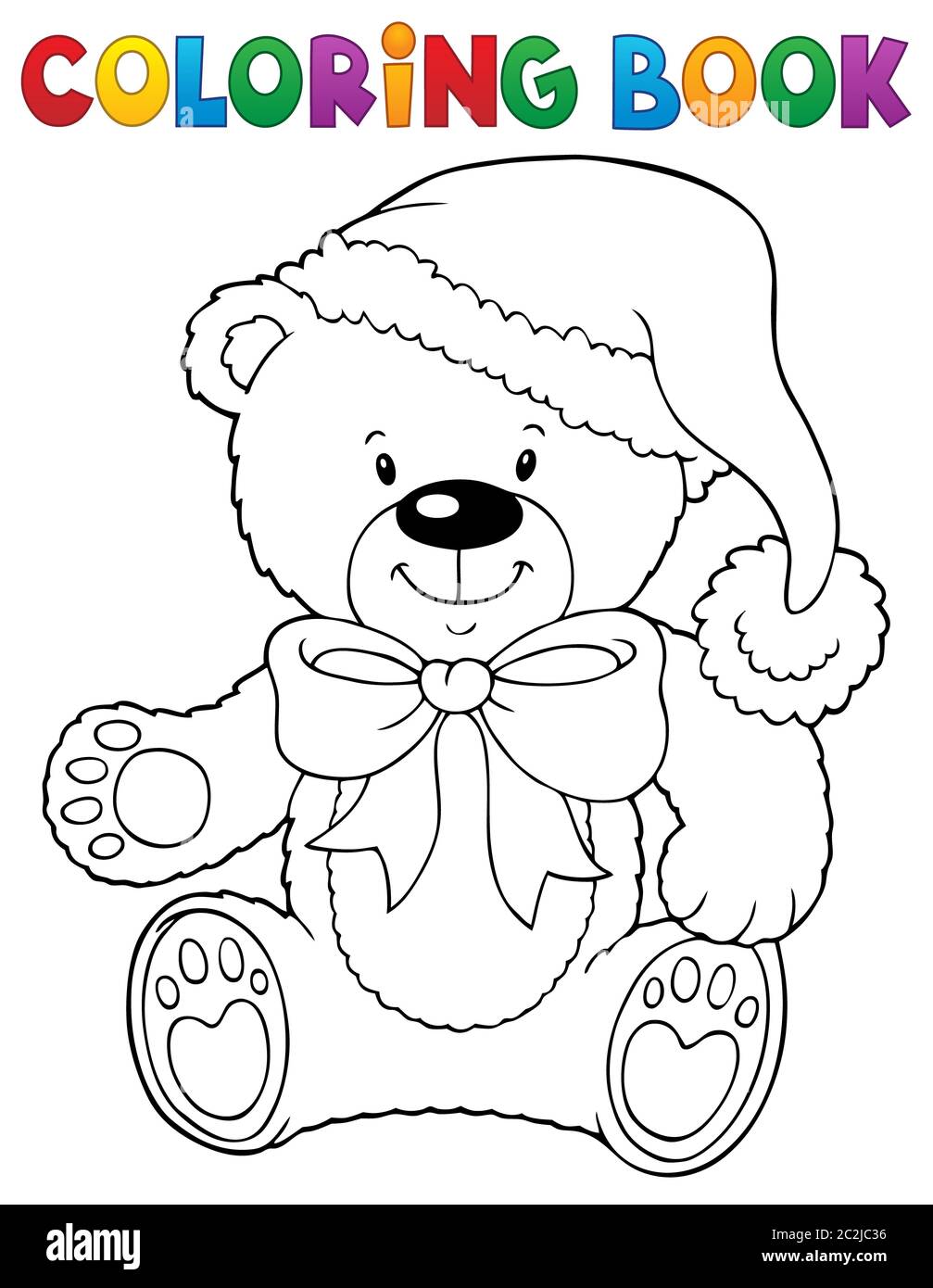 Livre de coloriage Noël ours en peluche sujet - illustration d'image Photo  Stock - Alamy