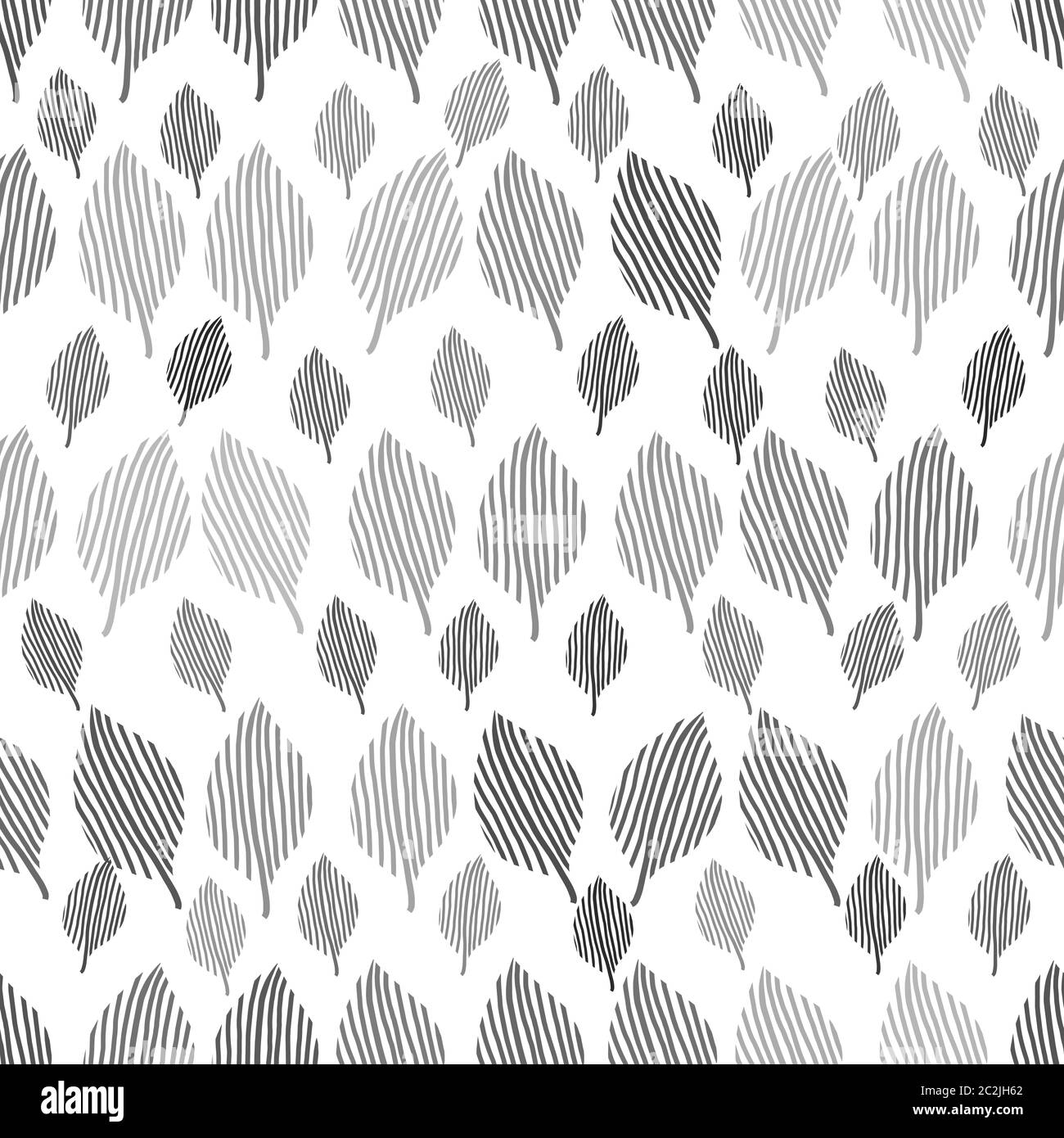 motif feuilles à répétition monochrome motif moderne sans couture Banque D'Images