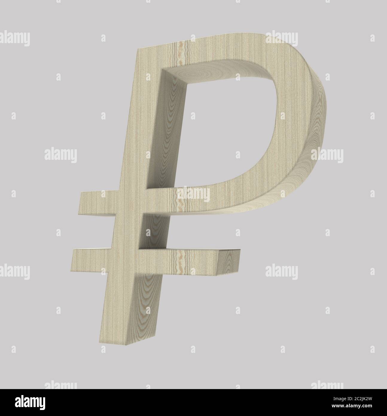 Symbole Rouble symbole Rouble isolé RUB russe Rouble devise symbole 3d rendu Banque D'Images