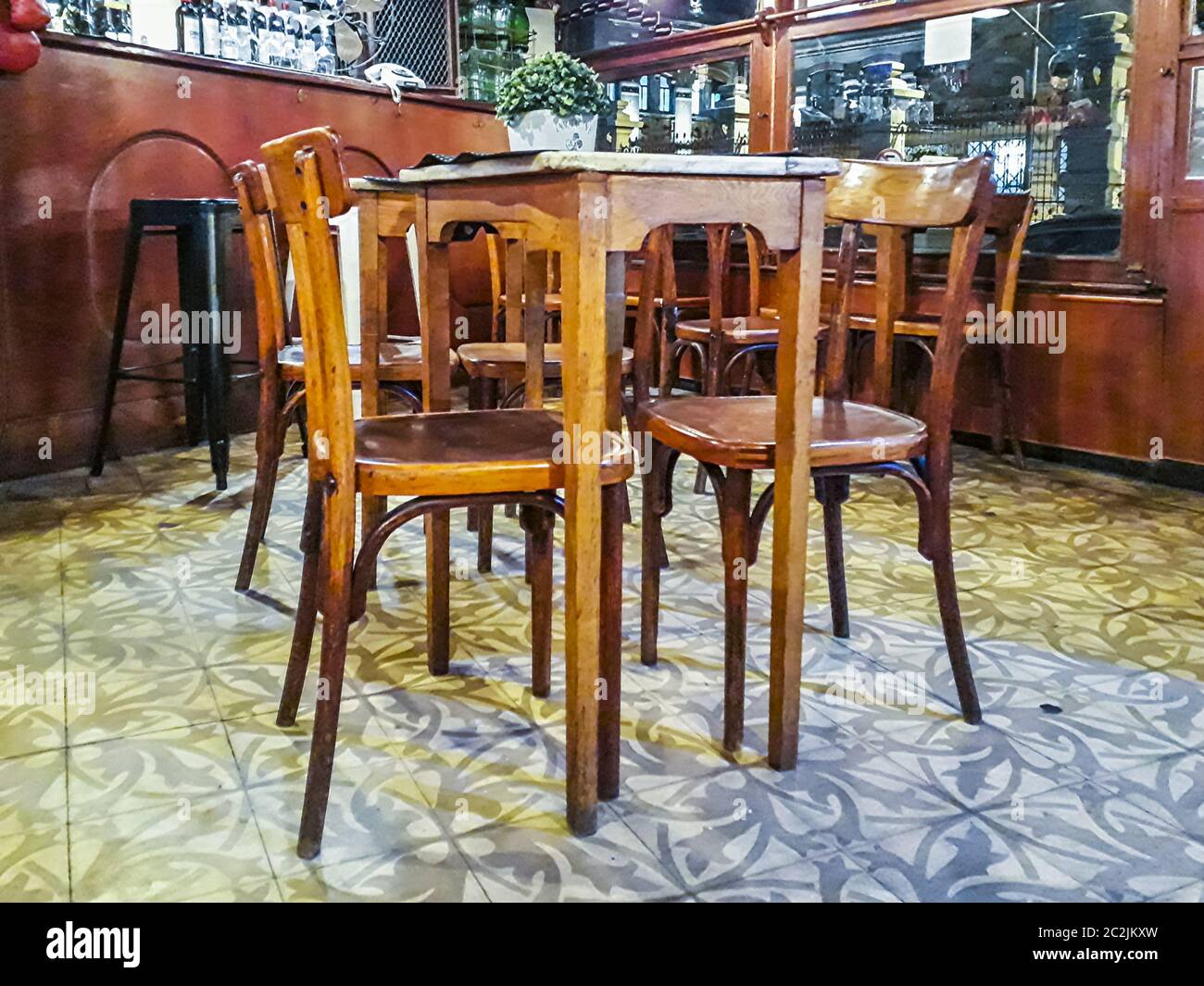 Ambiance traditionnelle du bar, Montevideo, Uruguay Banque D'Images