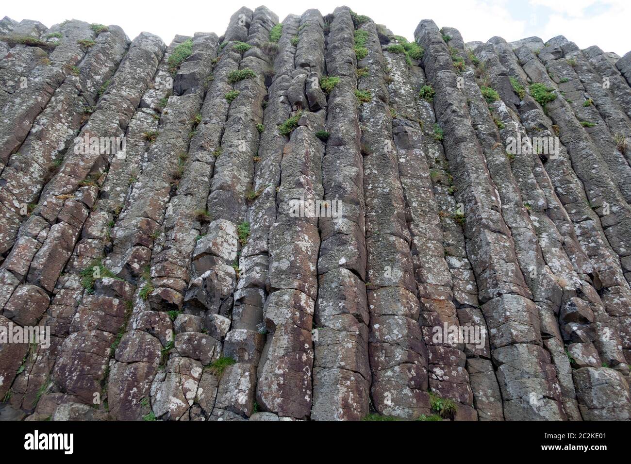 Colonnes géométriques de basalte formations rocheuses à Giant's Causeway, Irlande du Nord, Europe Banque D'Images