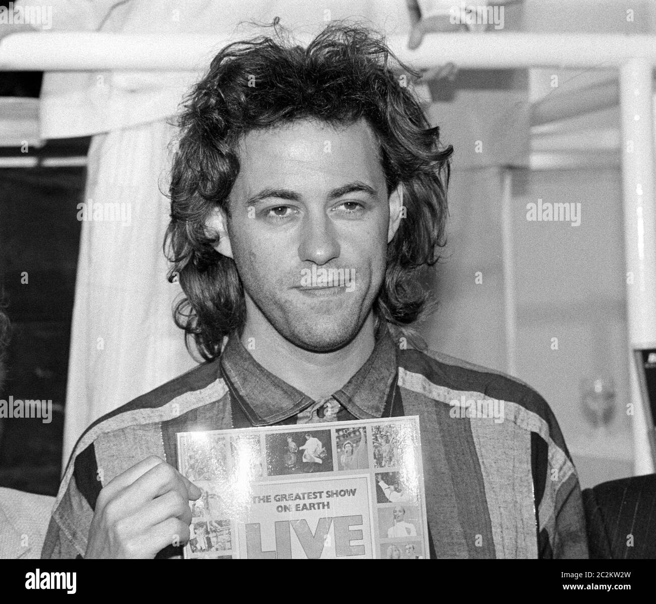 LONDRES, ROYAUME-UNI. 1985 sept.: La star pop Bob Geldof fait la promotion du livre Live Aid à Londres. © Paul Smith/Featureflash Banque D'Images