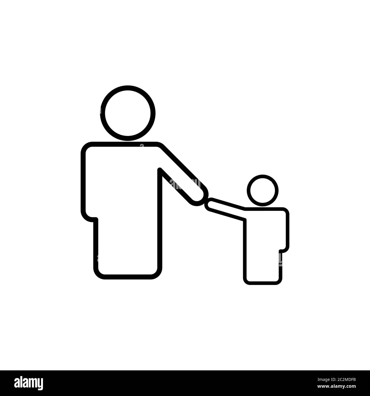 Fête des pères. Icône de ligne père et fils isolée sur fond blanc. Vecteur de modèle de conception Illustration de Vecteur