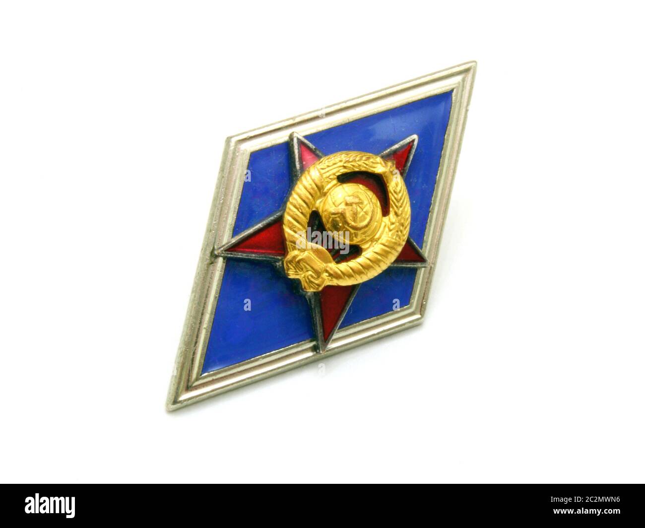 Signez un losange bleu foncé Banque D'Images