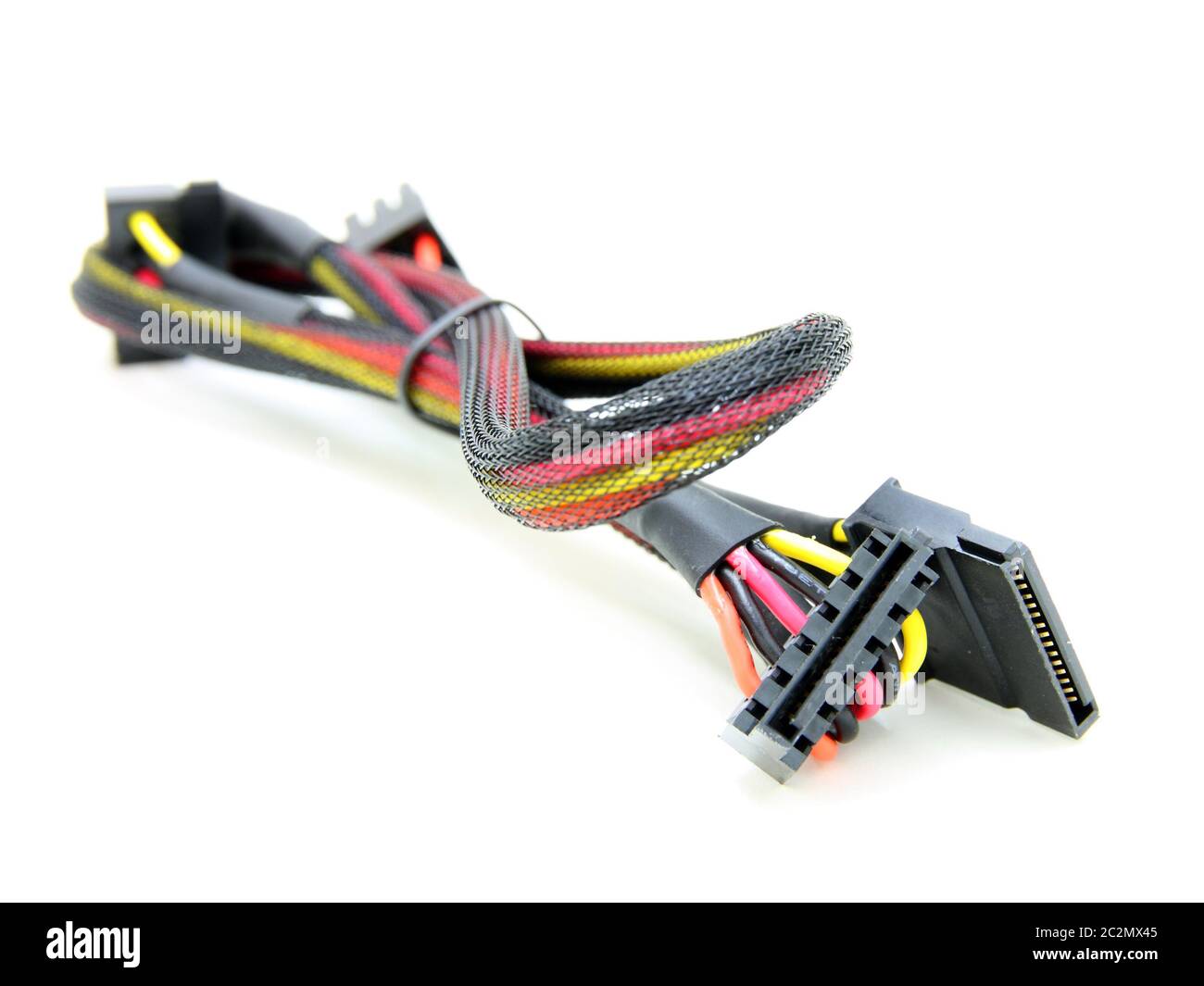 Câbles d'alimentation de disque dur avec câble électronique Banque D'Images