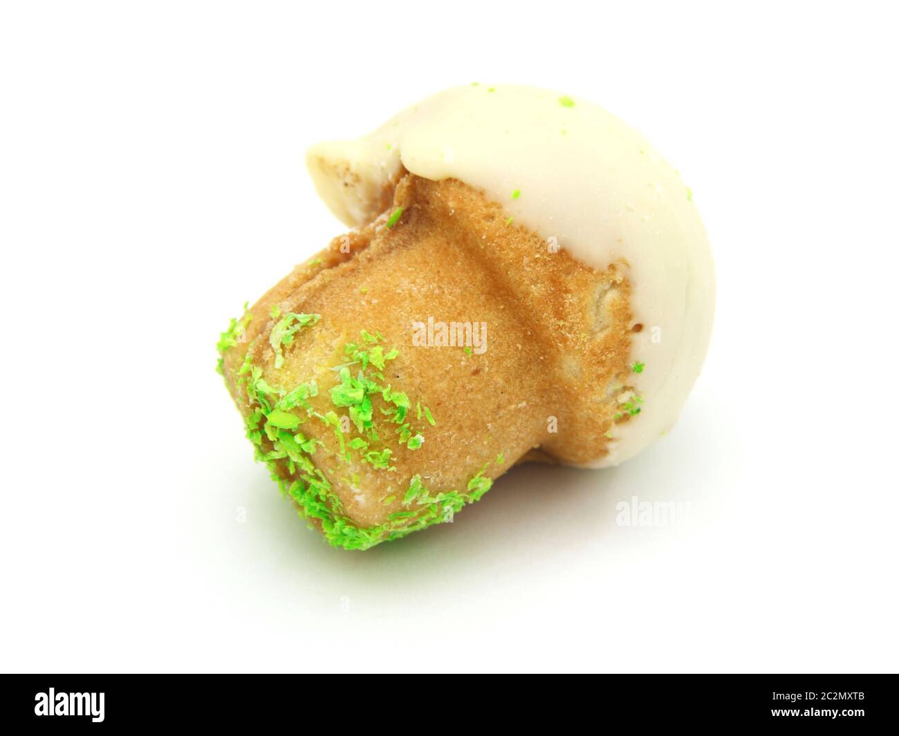 Des sablés en forme de champignon avec du lait condensé Banque D'Images