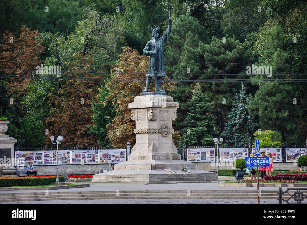 Monument de Stefan cel Mare, la Grande, à Chisinau, Moldova Banque D'Images