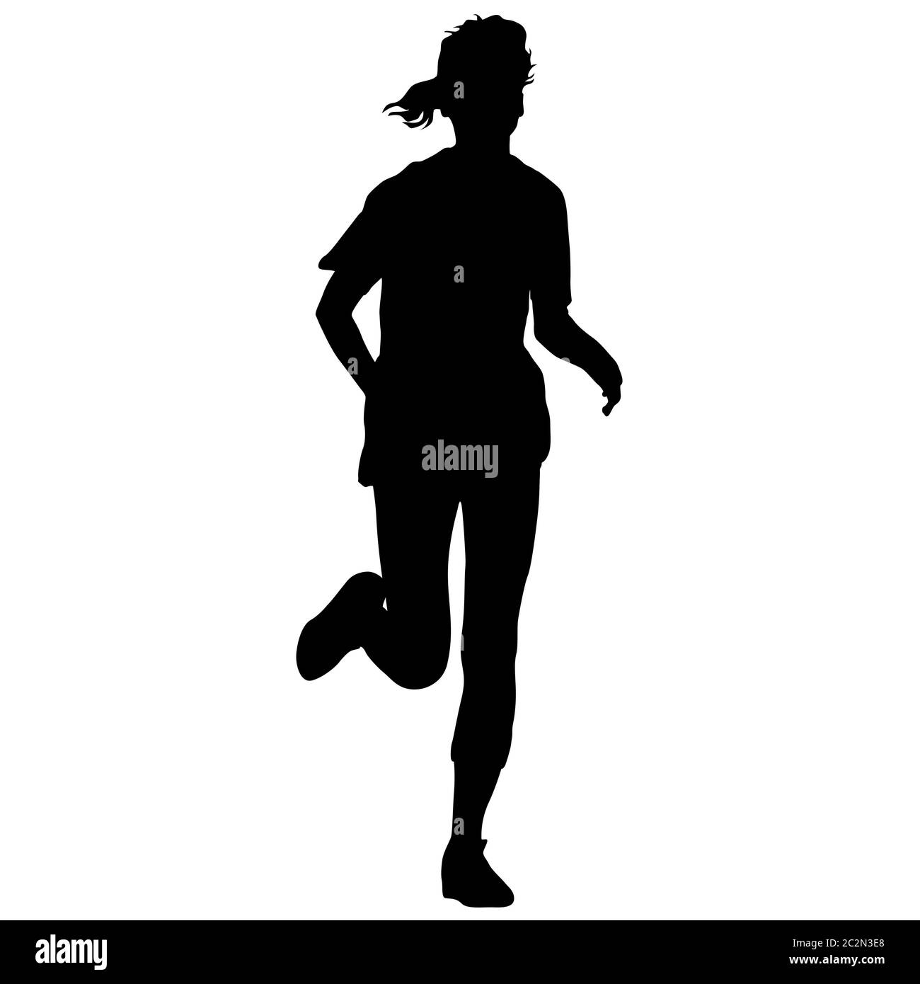 Silhouettes porteur sur sprint, les femmes. vector illustration Banque D'Images