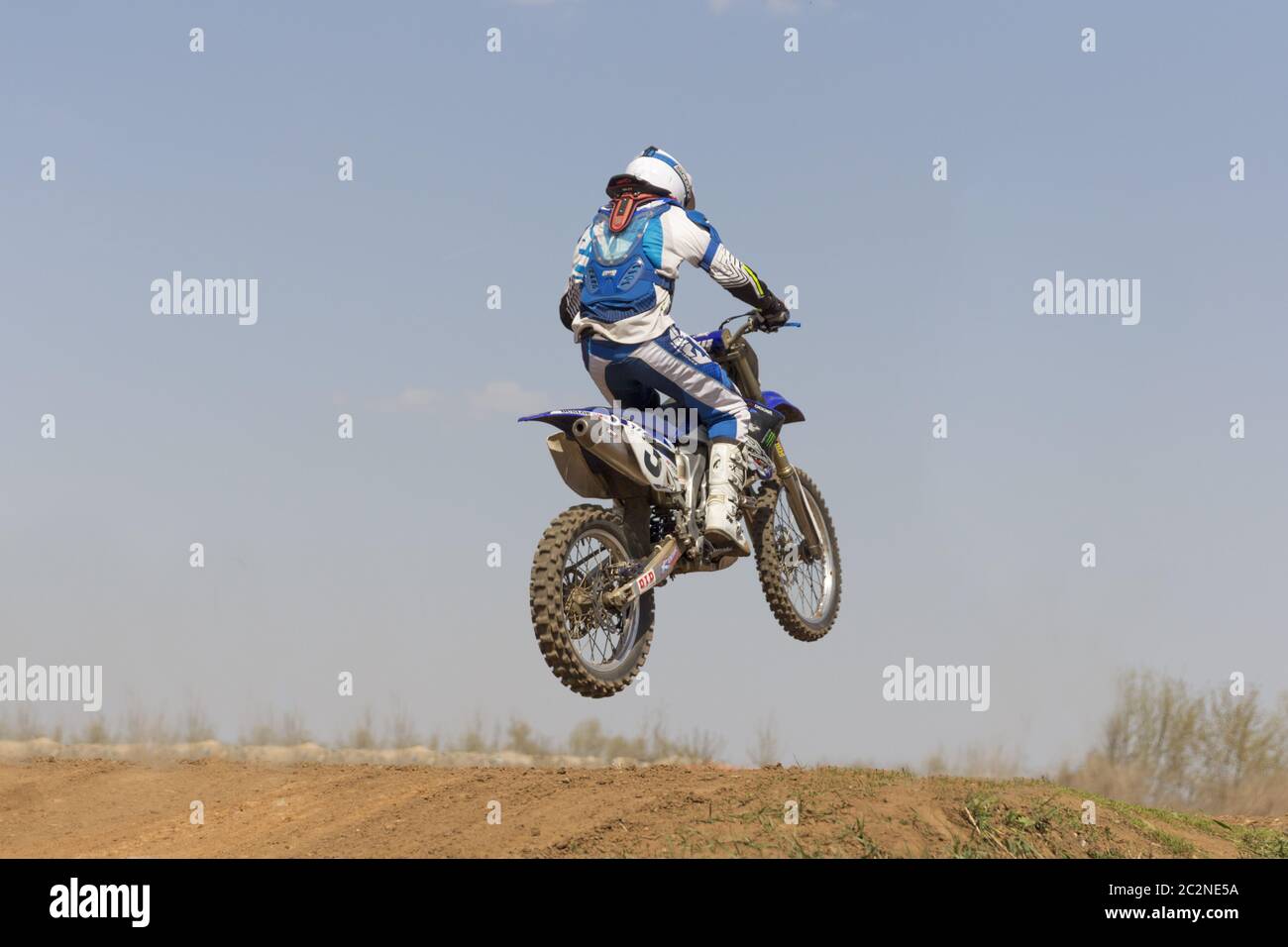 Moscou - 4 juin : Motocycliste au championnat d'Europe en motocross en Russie le 4 juin 2017 à Moscou, Russie. Banque D'Images