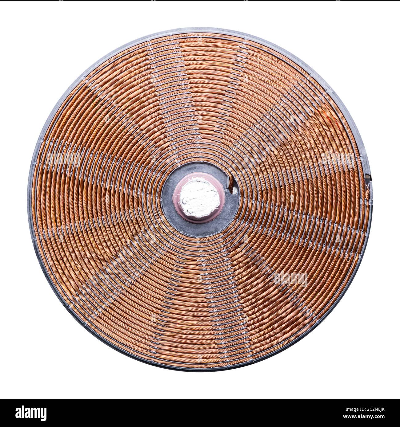 Éléments en cuivre induction libre. La bobine d'inductance l'électroaimant Banque D'Images