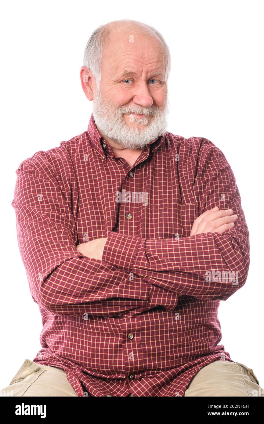 Man souriant isolated on white Banque D'Images